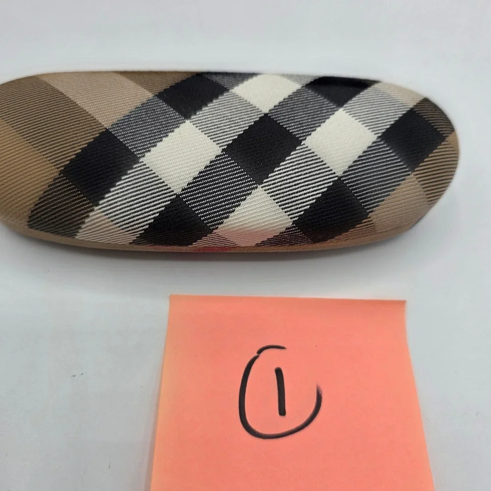 Burberry‎ Nova Check Hard Shell Sunglass Eyeglass Case Beige Black Made Italy